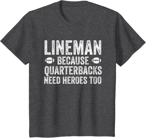 Vista 41 de Lineman Because Quarterbacks Need Heroes Camiseta de fútbol linieros S Negro
