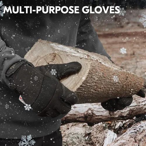 Vista 6 de Vgo... 32℉ or Above Lined Winter Warm Work Gloves,Synthetic Leather,Freezer Work Gloves, High Dexterity(SL8270F)