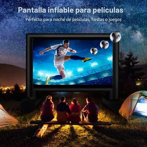 Vista 6 de Proyector inflable de 14 pies para exterior/interior, pantalla de proyector inflable con soplador de aire, compatible con proyección frontal/trasera