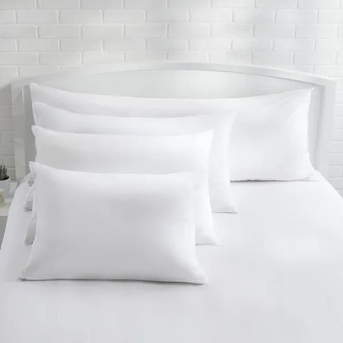 Vista 8 de Amazon Basics Protector de almohada hipoalergénico 100% algodón estándar transpirable con cremallera, lavable a máquina, blanco, 27 x 21 pulgadas
