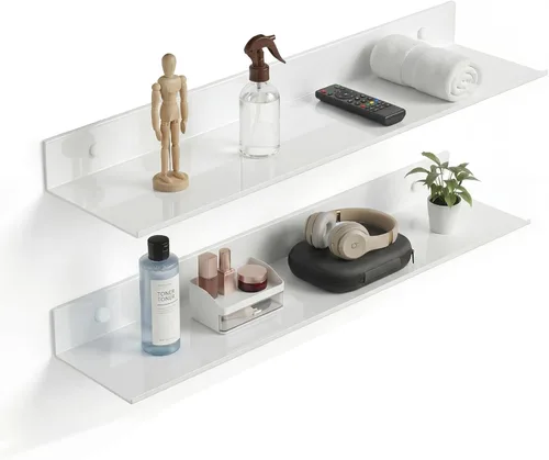 Vista 13 de Z Metnal - Estantería de baño (3 unidades, tamaño pequeño, flotante)
