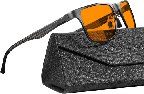 Vista 14 de ANYLUV Blue Light Glasses Men, Relieve Eyestrain and Eye Protection, Al-Mg Metal Computer Blue Light Blocking Glasses
