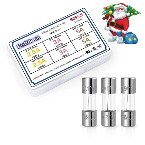 Vista 8 de 0.14 x 0.39 F5AL125V Xmax Mini Fusible-Boffdock Listado UL 5A 110V 125V 15 PCS Fusible para Luces de Navidad Fusibles de Vidrio de Soplado Rápido