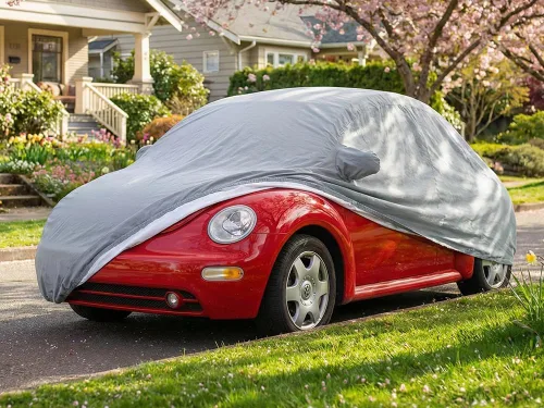 Vista 2 de CarsCover Medida personalizada para Volkswagen New Beetle, cobertor de auto con 5 capas de escudo, impermeable para VW Beetle