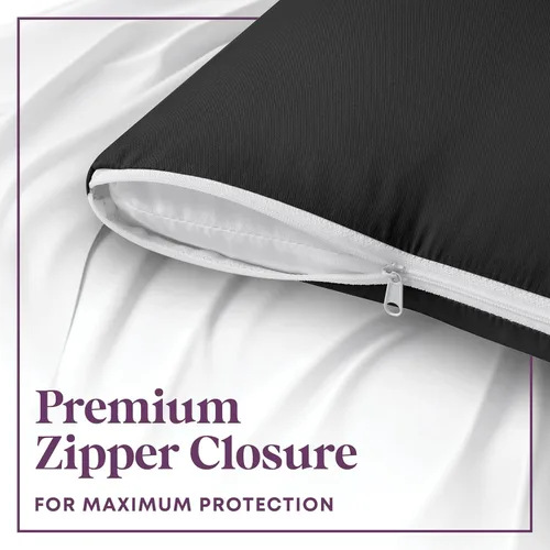 Vista 5 de CIRCLESHOME Protectores de almohada – Fundas de almohada 100% algodón transpirable – Fundas de almohada cuadradas de 16 x 16 pulgadas – Protege
