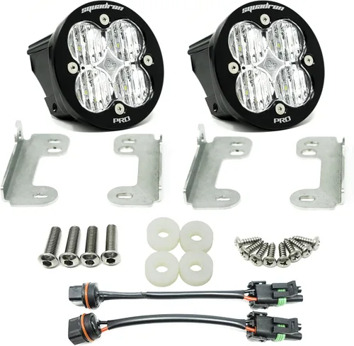 Vista 4 de Kit de luces LED de niebla de bolsillo Baja Designs Squadron-R SAE compatible con Jeep Gladiator 2020-22; Wrangler JL 2018-22 parachoques OEM