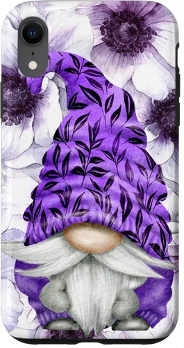 Vista 25 de Unique Purple Gnome with Lilac Anemones Floral Aesthetic Case for iPhone 17