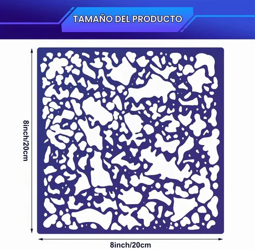Vista 2 de Geyee - 3 piezas de plantilla de aerosol con textura de eliminación de paneles de yeso, herramienta de reparación de paneles de yeso, esponja