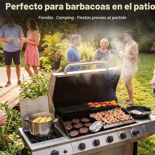 Vista 8 de Brocheta de acero inoxidable de 13.8 pulgadas, soporte universal compatible con madera, acero redondo, pinchos planos y de bambú, accesorios