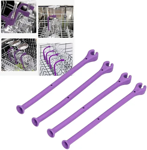 Vista 3 de 8 piezas de accesorios de silicona para lavavajillas, protector de copas de silicona flexible para copas de vino, protector de lavavajillas