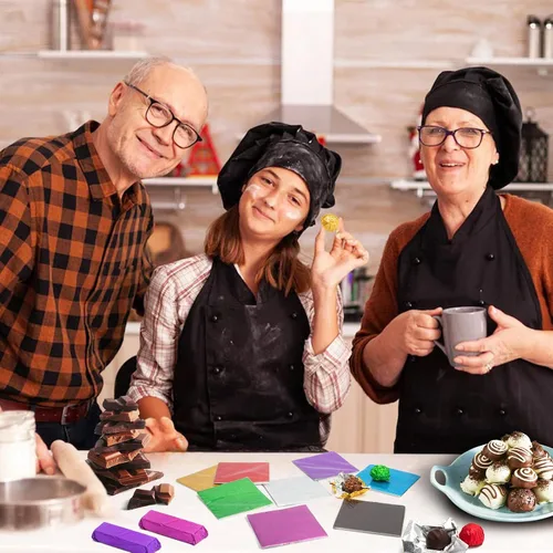 Vista 2 de Envolturas de caramelo de papel de aluminio – Papel de regalo de chocolate, 300 piezas, envoltorio de barra de chocolate casera, embalaje