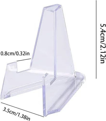 Vista 2 de Soportes de tarjetas de acrílico, soporte para monedas, mini caballete acrílico, soporte para exhibir monedas, relojes de bolsillo, cápsulas
