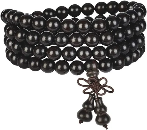 Vista 36 de Mala Beads Pulsera 108 0.315 in Meditación Sándalo Elástico..