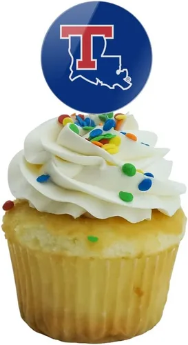 Vista 5 de GRAPHICS & MORE Louisiana Tech University Bulldogs Logo Cupcake Picks Toppers Decoración Set de 6