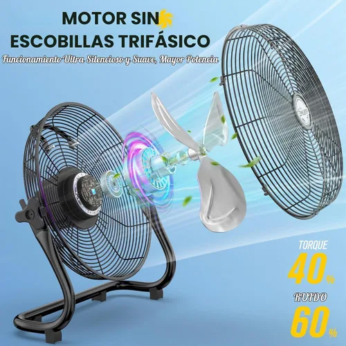 Vista 4 de Ventilador solar de 16" con panel solar desmontable de 20 W, negro 16" negro