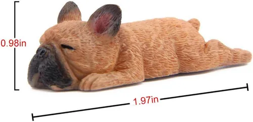 Vista 4 de Paquete de 4 imanes magnéticos 3D para nevera, bulldog francés para dormir, imán de oficina, accesorio de cocina, decoración de juguete, adorno