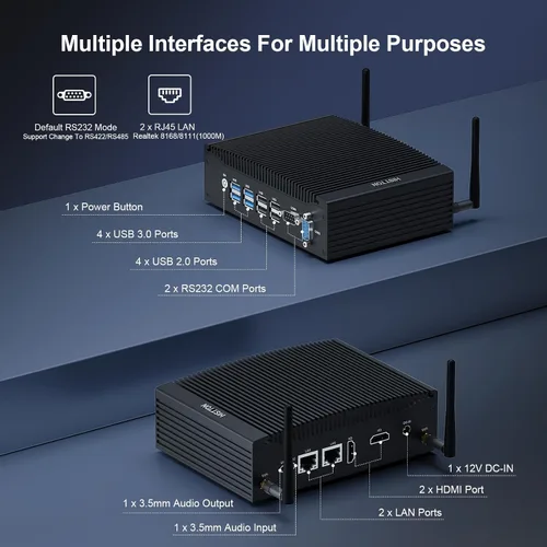 Vista 7 de HISTTON Mini computadora Windows 11 Pro, Mini PC de escritorio Core i5-8265U, DDR4 8 GB de RAM, SSD de 128 GB, Micro PC, Dual LAN, BT4.2, Mini PC