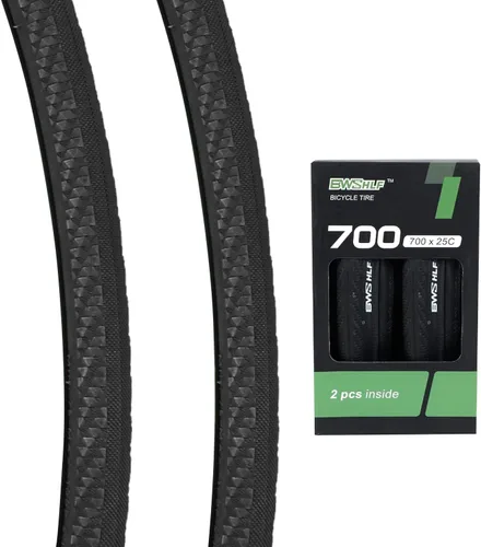 Vista 9 de BWSHLF 700x23/25/28/35c Road Bike Tire, Folding Bead Replacement Cycling Bicycle Tires Black Durable 2 Pack