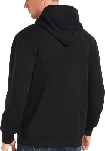 Vista 5 de AGVNG Sudadera con capucha para hombre, peso medio, bolsillo, mezcla de algodón suave y poliéster, cordón pesado