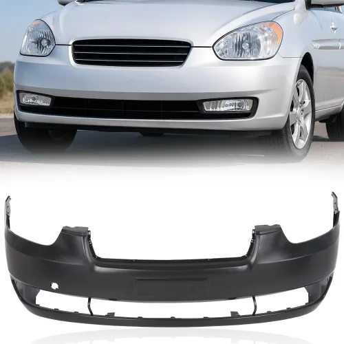 Vista 14 de PIT66 Cubierta para paragolpe frontal con orificios para luces antiniebla Preparada Compatible con Hyundai Tiburon 2005-2006 865112C500 HY1000153