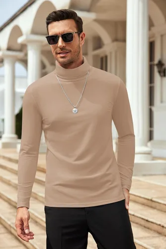 Vista 2 de COOFANDY Men's Slim Fit Basic Turtleneck Long Sleeve Lightweight Pullover Sweaters Casual Knitted Tops