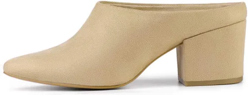 Vista 7 de Allegra K Sandalias de tacón de bloque para mujer Beige
