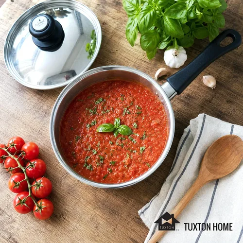 Vista 5 de Tuxton Home Nevada - Cacerola cubierta de 2 cuartos de galón; acero inoxidable, libre de PFTE y PFOA, apta para congelador a horno, compatible