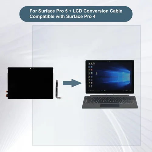 Vista 5 de Pantalla LCD Surface Pro 5 reemplazo LCD pantalla táctil con cable de conversión flexible LCD para Microsoft Surface Pro 4 1724 digitizador piezas