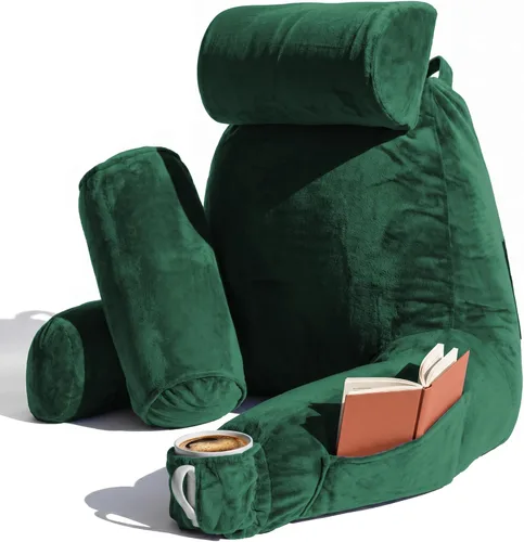 Vista 39 de Nestl Almohada de lectura para niños y adolescentes con espuma viscoelástica triturada, almohadas de respaldo para leer, ver y jugar, uso