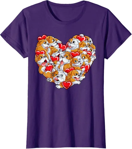 Vista 8 de Camiseta inglesa para el día de San Valentín con diseño de corazón y perro amante de los niños Negro