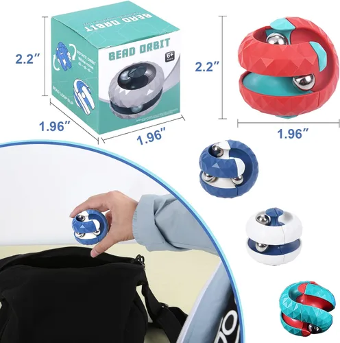 Vista 6 de Paquete de juguetes para ansiedad, bola órbita, novedosa pista creativa, cubo infinito, bolas para aliviar el estrés, juguetes sensoriales
