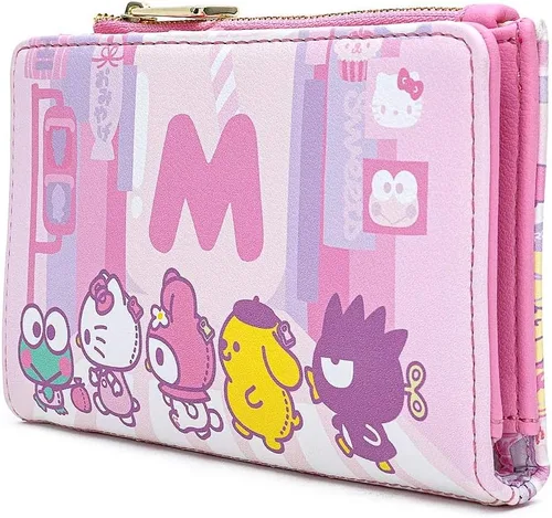 Vista 2 de Loungefly x Sanrio Hello Kitty Kawaii - Cartera con solapa estampada, Varios colores, Cartera con cremallera