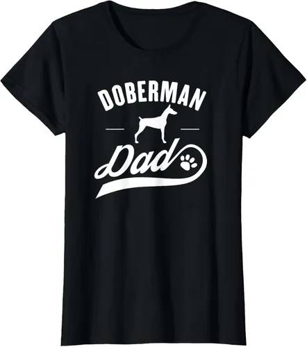 Vista 45 de Doberman Dad - Camiseta para amante del dueño del perro, Negro, S