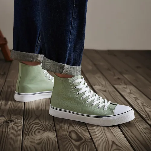 Vista 42 de ZGR Tenis de lona para hombre, con cordones, clásicos, casuales, para caminar
