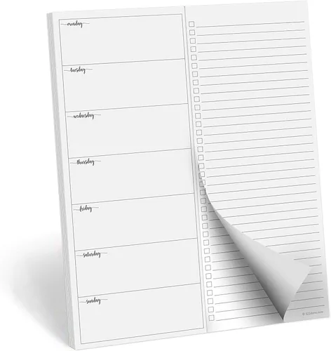 Vista 10 de 321Done Plan semanal con bloc de notas de lista de verificación – 50 hojas (5.5 x 8.5) pequeño – Hecho en Estados Unidos – Dos columnas, bloc de Sin