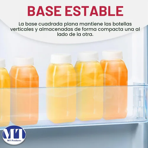 Vista 9 de 8 Oz. Empty Clear PET botellas plásticas de jugo con tapa por MT Products - Set de 12 botellas y 12 tapas
