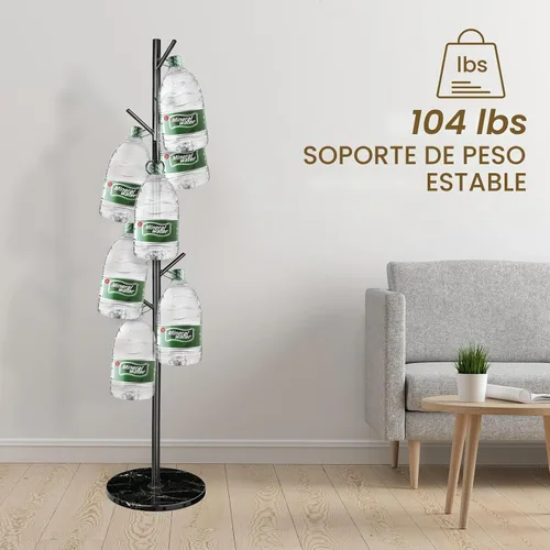 Vista 4 de ZOZOE Perchero de metal independiente, moderno y resistente con base de mármol natural, soporte de árbol estable, perchero para árbol de pasillo