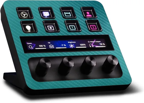 Vista 15 de MightySkins - Piel de fibra de carbono compatible con Elgato Stream Deck + - Morado sólido Acabado de fibra de carbono texturizado protector