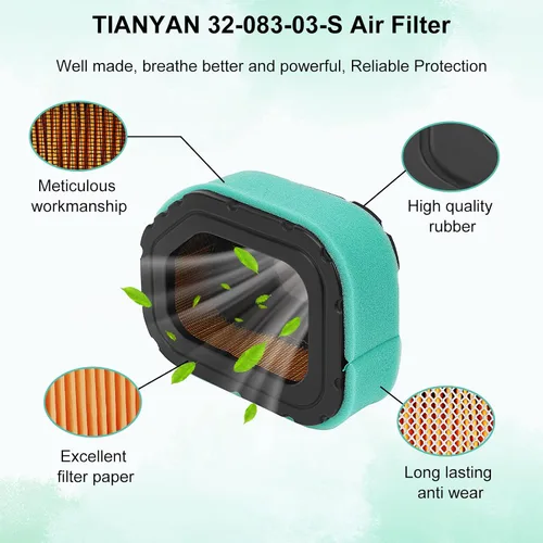 Vista 5 de TIANYAN 32 083 03-S 32 883 03-S 32-083-05-S Filtro de aire y prefiltro para motores Kohler Courage Engine SV710 SV715 SV720 SV730 SV735 SV740 Deere