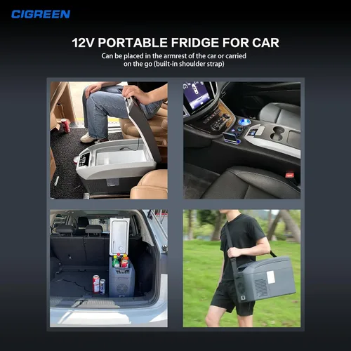 Vista 6 de Refrigerador portátil y congelador, refrigerador portátil para automóvil, refrigerador de 12 V, compresor de refrigeración de -0.4 ℉ ~ 50 ℉ para uso
