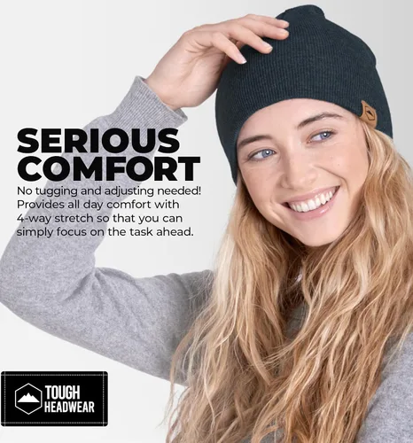 Vista 43 de Tough Headwear Daily Knit Beanie – Gorros para hombre – Sombreros de invierno para hombres y mujeres – Sombreros de punto cálidos para clima frío