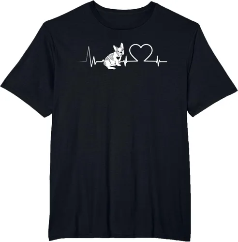 Vista 42 de Heartbeat Bulldog francés Camiseta de propietario de perros Frenchie, Negro