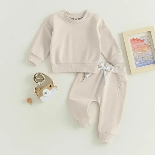 Vista 3 de Mubineo Conjunto de sudadera de manga larga para bebé niño y niña, para otoño e invierno