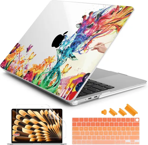 Vista 31 de Batianda Estuche Premium para Nuevo MacBook Air de 15 Pulgadas 2025 M4 2024 2023 con Chip M3 M2 Modelo A3241/A3114/A2941, Estuche Protector de Olas