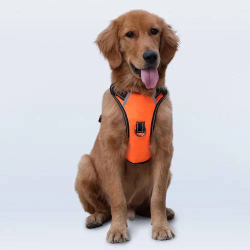 Vista 17 de Arnés antitirones para perro pequeño con 2 hebillas de liberación rápida y mango de fácil control, chaleco suave reflectante sin estrangulamiento