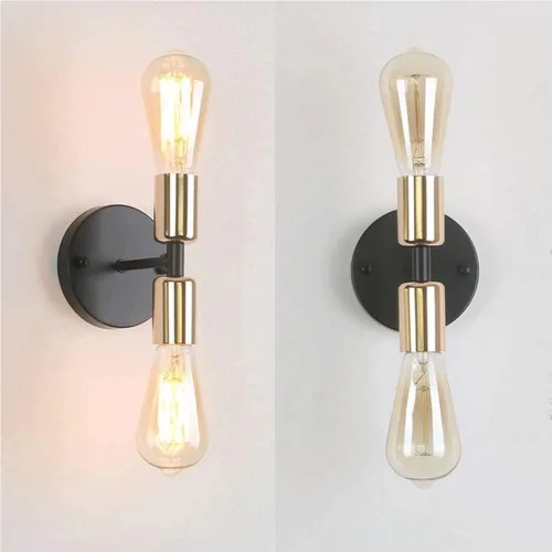 Vista 3 de Retro Metal Wall Lamp Warm Light 3000K Source Double-Headed Sconce Lantern Wall-Mounted Lamps for Balcony Porch Stair Study Indoor Decorative