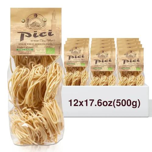 Vista 9 de Morelli Pici Pasta di Toscana - Pasta italiana gourmet - Fideos Pici orgánicos - Nidos de pasta orgánica gruesos fabricados en Italia a partir