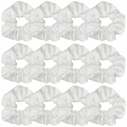 Vista 5 de 12 ligas suaves de seda satinada para el cabello, bandas de moda, lazos elásticos, soportes para cola de caballo, accesorios para mujeres y niñas