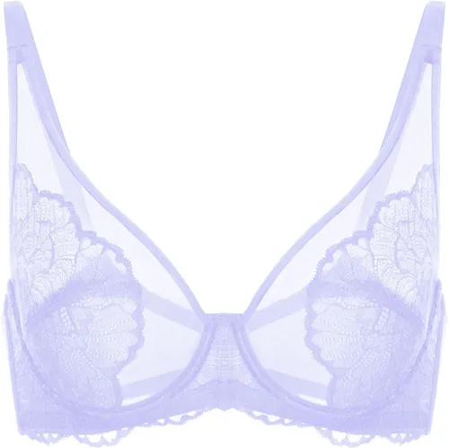Vista 4 de HSIA Sujetadores para mujer con encaje sin forro, brasier reductor de pecho de cobertura completa con aros