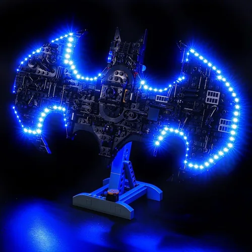 Vista 6 de Iluminación LED compatible con el logotipo de Batman LEGO 76330, solo luces, kit de luz compatible con LEGO 76330, no incluye